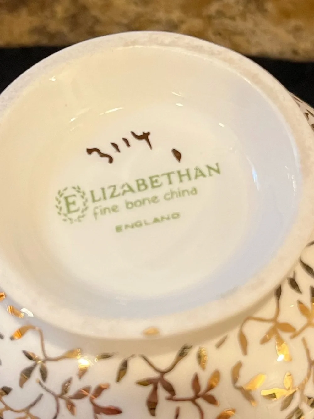 Vintage Elizabethan Dainty Floral and Gold Patterned Bone China Teacup & Saucer